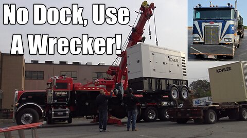 Wrecker Pulling Cabover's Generator Off - 030