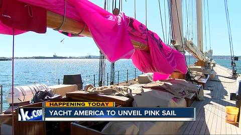 Boat at San Diego Bay dons pink sail for breast cancer awareness