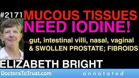 ELIZABETH BRIGHT c4 | MUCOUS NEEDS IODINE!…gut, intestinal villi, nasal, vaginal… PROSTATE; FIBROIDS