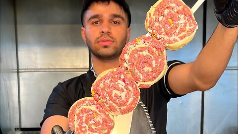 Have you ever seen such a kebab?! a a 69Veal with vegetables and dough