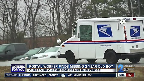 Postal worker finds missing 2-year-old on the side of I-95