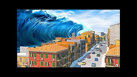 Mega TSUNAMI hit the city