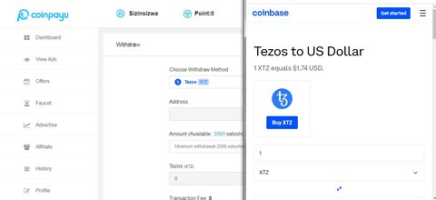 How To Get Free Tezos XTZ Cryptocurrency Paid To Click At Coinpayu And Instant Withdraw