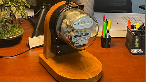 Meter Lamp Made From An Old House Meter And A Block Of Cherry