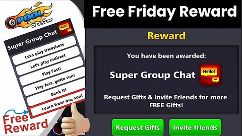 Claim Supergroup Chat Pack 8 Ball Pool Friday Reward