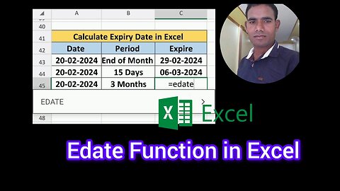 Edate Function in Excel #edate