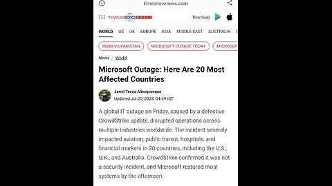 Global IT Outage Affects Canada Too. 20 Countries Were Affected.