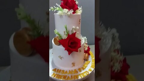 Nikkah cake | two tier golden macroans cake #shortsvideo