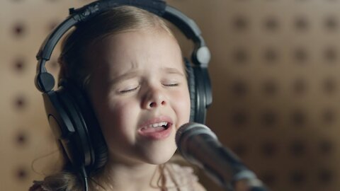 Baby Mine (Dumbo Movie) - 6-year-old Claire with Mom and Dad in Studio