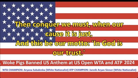 Woke Pigs Banned US Anthem at US Open WTA and ATP 2024!