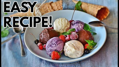 EASY Homemade Ice Cream Recipe - Easy, Healthy Ice Cream CHOCOLATE, VANILLA, STRAWBERRY!