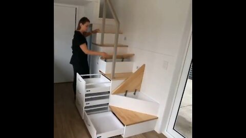 carpenters make multi-functional house stairs - woodworking projects #shorts