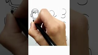 How to draw and paint animals from numbers 3 #shorts