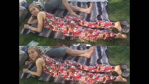 Luodong Massages Beautiful Blonde Woman At The Park