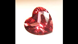 Czochralski Pulled Sapphire Pinkish Orange Padparadscha Heart Shape