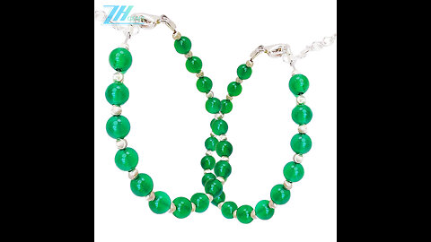 Chrysoprase Silver beads gemstone bracelet Gemstone Stones for Jewelry Making Handmade