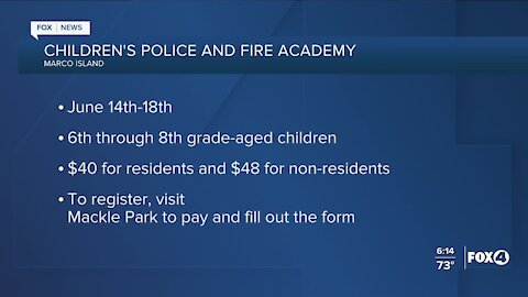 Sign ups for the children's Police and Fire Academy on Marco Island being accepted