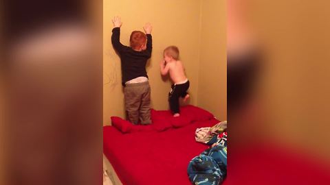 Hilarious Boy Falls Off Bed