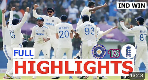 India vs England | 2nd Test Match Day 4 full highlights 2024 |