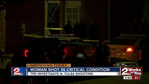 Woman in critical condition after overnight shooting in North Tulsa