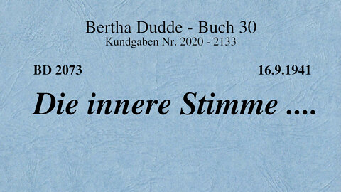 BD 2073 - DIE INNERE STIMME ....