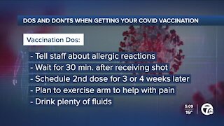 Dos and don'ts when preparing to receive the COVID-19 vaccine