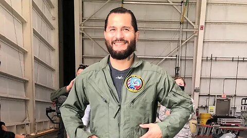 Jorge Masvidal flying in a F-16 fighter jet with demo team