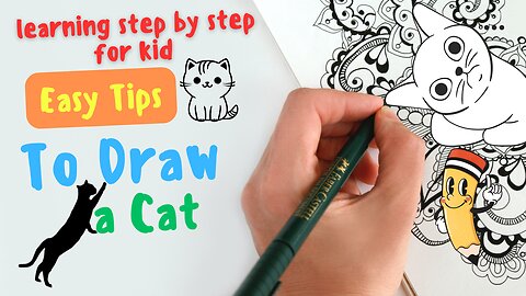 EASY TIPS TO DRAW A CAT FROM A LETTER| FOR KIDS | Learning