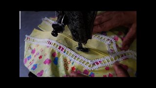 Designer kurti cutting and stitching.