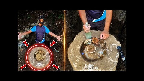 ( Great Treasure Hunt ) We Found a Huge Treasure In a Rock With a Metal Detector!