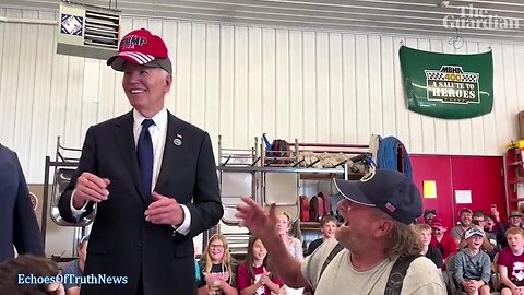 Joe Biden Puts On MAGA Trump Hat And Says "No Eating Dogs And Cats"