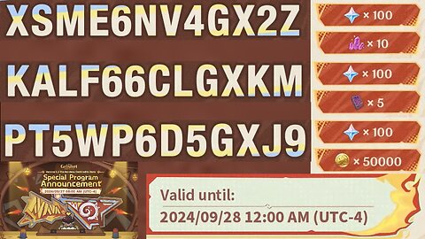 5.1 Special Program Codes (Genshin Impact)