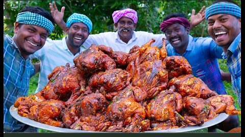 FULL CHICKEN ROAST | Whole Fried Chicken Recipe Cooking in village | Free Range Chicken Recipe