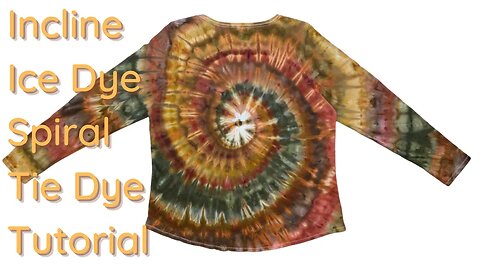 Tie-Dye Designs: Long Sleeve Incline Ice Dye Spiral Fall Colors