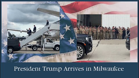 President Trump is greeted by USAF Airmen as he arrives in Milwaukee 🦅