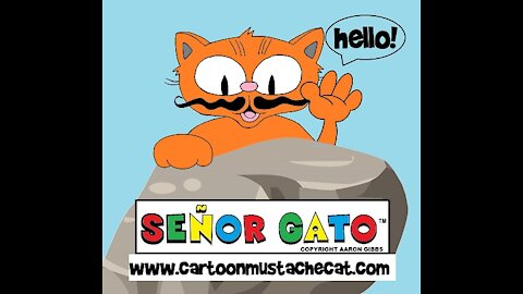 Meet Cartoon Mustache Cat Señor Gato!