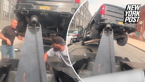 Furious NYC driver who stole tow truck with his vehicle attached is arrested: cops