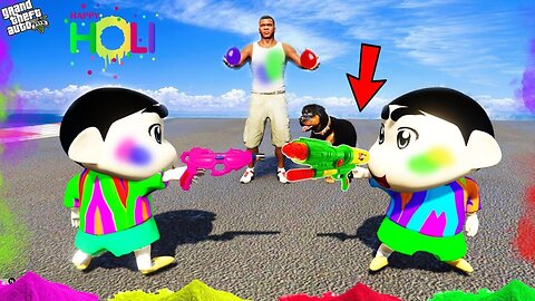 GTA 5 : Shinchan & Pinchan Celebrate Holi in GTA 5 ! (GTA 5 mods)