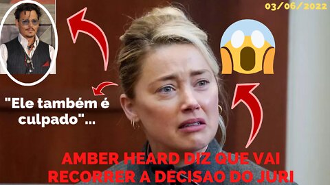 AMBER HEARD PLANEJA RECORRER A DECISÃO TOMADA QUE FAVORECEU JOHNNY DEEP NO TRIBUNAL