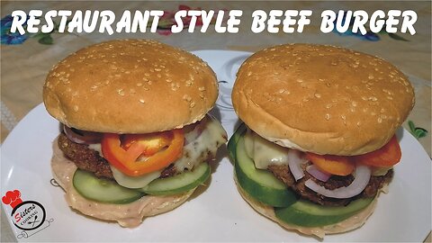 Beef Burger Recipe | Homemade Beef Burger | Restaurant Style Beef Burger