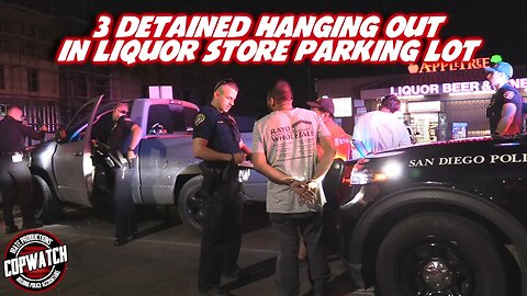 3 Detained Hanging Out in Liqour Store Parking Lot | Copwatch