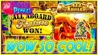 HUUUGGGEEE BONUS COMEBACK WIN!!! All Aboard Piggy Pennies Slot LIVESTREAM HIGHLIGHT