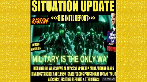 SITUATION UPDATE 8/31/24 - No way out, Big Intel Report, Mothman, Vt Intel