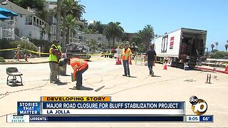 Major road closure for La Jolla bluff stabilization project