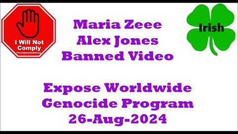 Maria Zeee & Alex Jones Expose Worldwide Genocide Program 26-Aug-2024