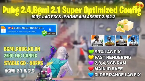 Pubg2.5,Bgmi Lag Fix Config 2.1,🔥Unlock 60 Fps+Super Smooth,Pubg Kr+Gl+Bgmi,New Config Pubg 2.5,2.1