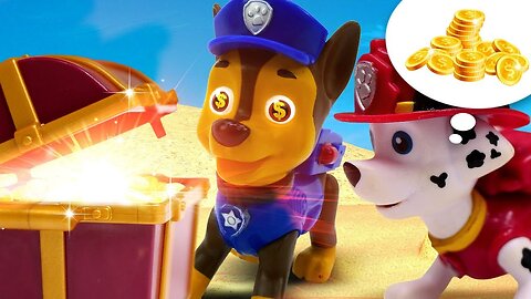 Video for children about PAW Patrol toys. Chase and Marshall found the treasure?!