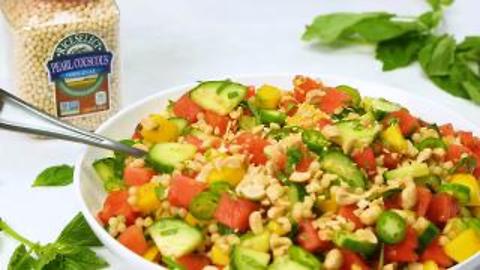 Cucumber, Couscous, Basil and Watermelon Salad