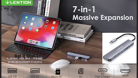 LENTION USB C Hub with 100W Charging| 4K HDMI| Dual Card Reader| USB 2.0 3.0| Stable Driver Adapter