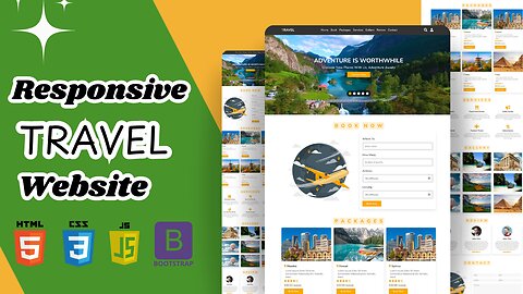 Create A Responsive Tour & Travel Website Design Using HTML CSS JAVASCRIPT | Step By Step Tutorial